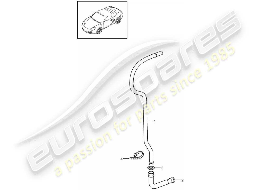 Porsche Boxster 987 (2011) WATER DRAIN PIPE Part Diagram