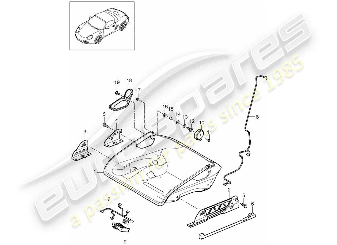 Porsche Boxster 987 (2011) SEAT Part Diagram