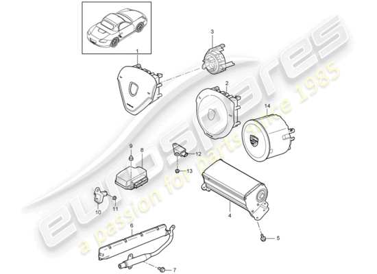 a part diagram from the Porsche Boxster 987 parts catalogue