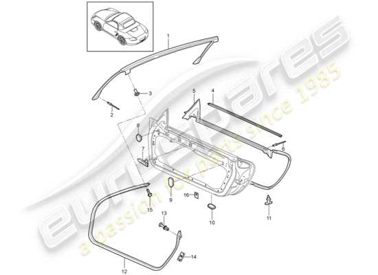 a part diagram from the Porsche Boxster 987 (2011) parts catalogue