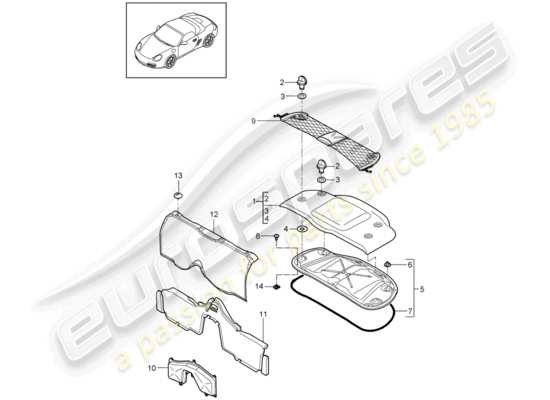 a part diagram from the Porsche Boxster 987 (2011) parts catalogue