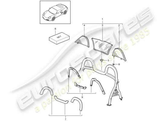 a part diagram from the Porsche Boxster 987 parts catalogue