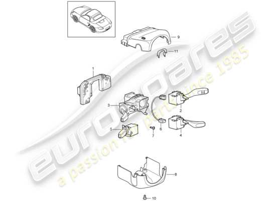 a part diagram from the Porsche Boxster 987 parts catalogue