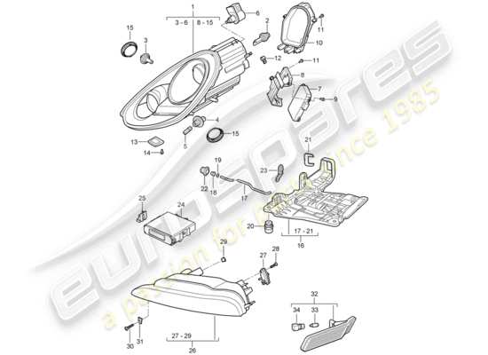 a part diagram from the Porsche Boxster 987 parts catalogue