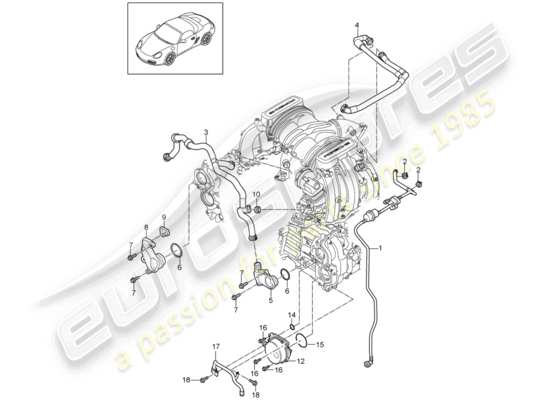 a part diagram from the Porsche Boxster 987 parts catalogue