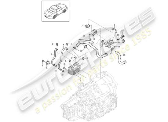 a part diagram from the Porsche Boxster 987 parts catalogue