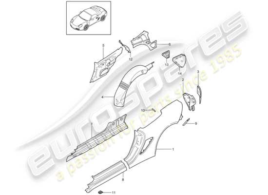 a part diagram from the Porsche Boxster 987 (2012) parts catalogue