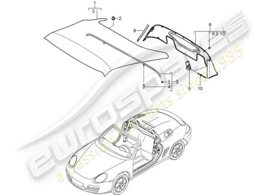 a part diagram from the Porsche Boxster 987 parts catalogue