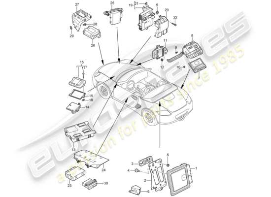 a part diagram from the Porsche Boxster 987 (2012) parts catalogue