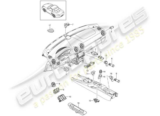 a part diagram from the Porsche Boxster 987 parts catalogue