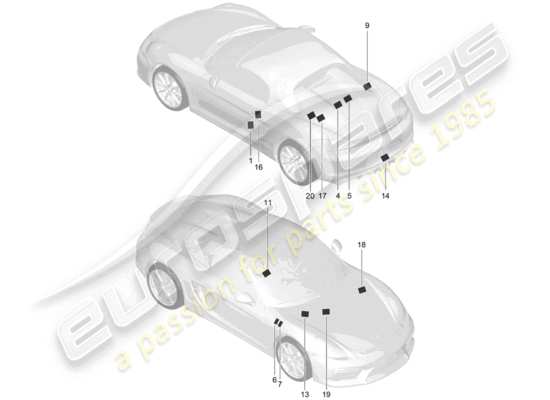 a part diagram from the Porsche Boxster Spyder parts catalogue