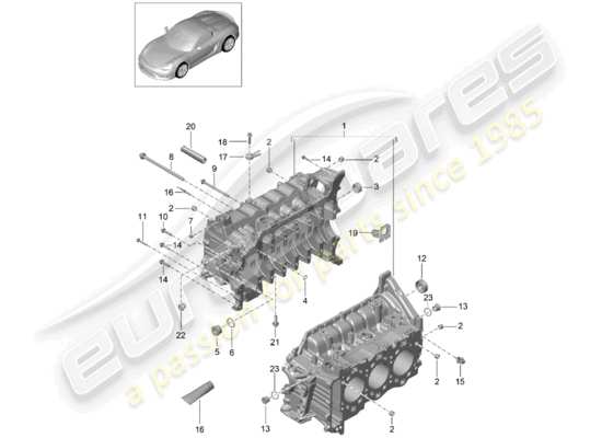 a part diagram from the Porsche Boxster Spyder (2016) parts catalogue