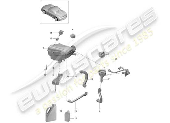 a part diagram from the Porsche Boxster Spyder parts catalogue