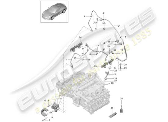 a part diagram from the Porsche Boxster Spyder parts catalogue