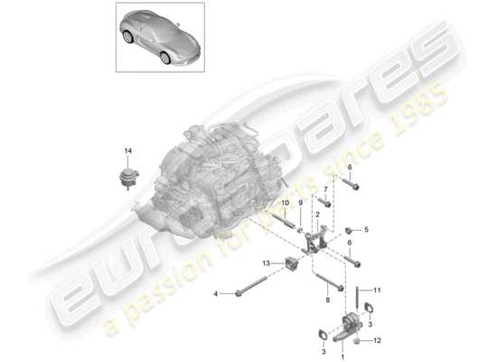 a part diagram from the Porsche Boxster Spyder (2016) parts catalogue