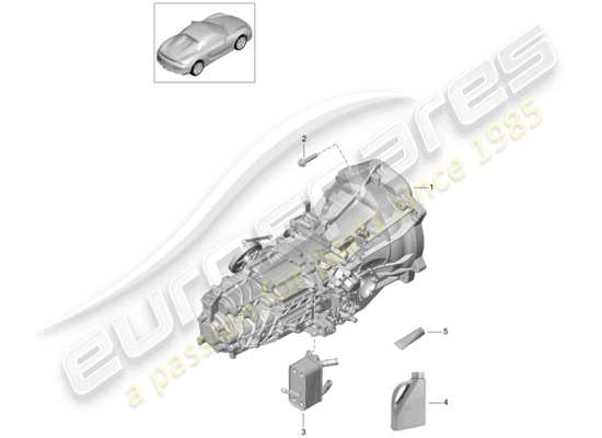 a part diagram from the Porsche Boxster Spyder parts catalogue