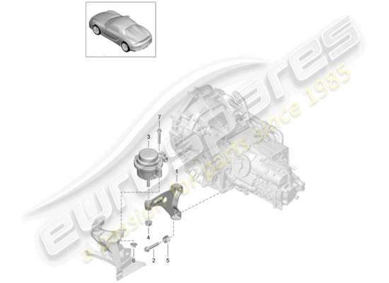 a part diagram from the Porsche Boxster Spyder parts catalogue