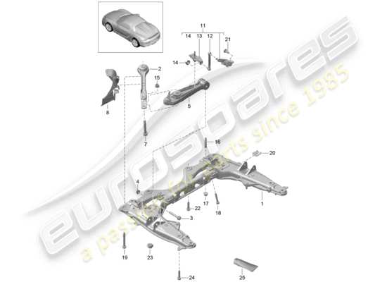 a part diagram from the Porsche Boxster Spyder parts catalogue