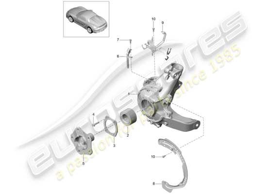 a part diagram from the Porsche Boxster Spyder parts catalogue