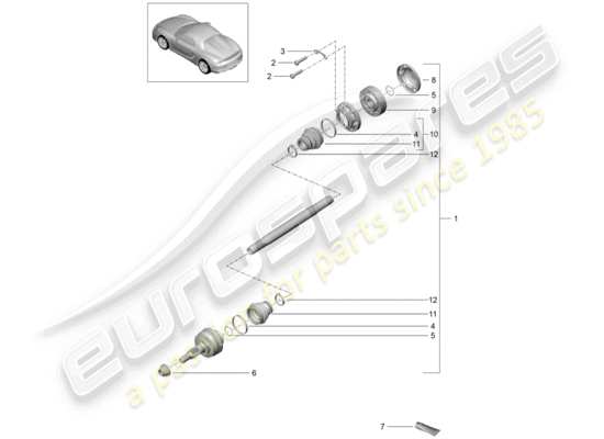 a part diagram from the Porsche Boxster Spyder parts catalogue