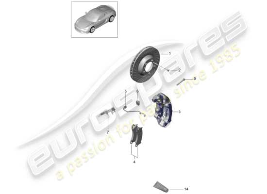 a part diagram from the Porsche Boxster Spyder parts catalogue