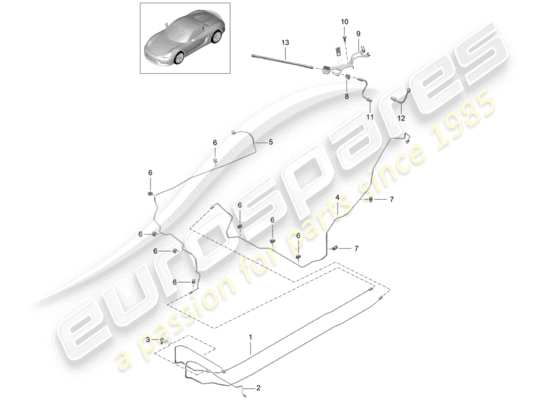 a part diagram from the Porsche Boxster Spyder parts catalogue