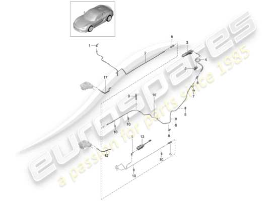 a part diagram from the Porsche Boxster Spyder parts catalogue