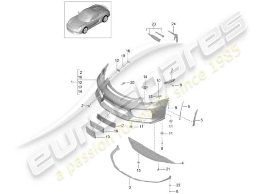 a part diagram from the Porsche Boxster Spyder parts catalogue