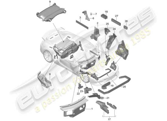 a part diagram from the Porsche Boxster Spyder parts catalogue