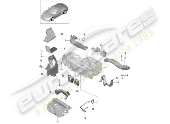 a part diagram from the Porsche Boxster Spyder parts catalogue