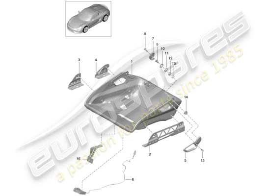 a part diagram from the Porsche Boxster Spyder parts catalogue