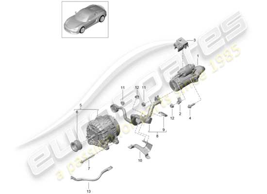 a part diagram from the Porsche Boxster Spyder parts catalogue