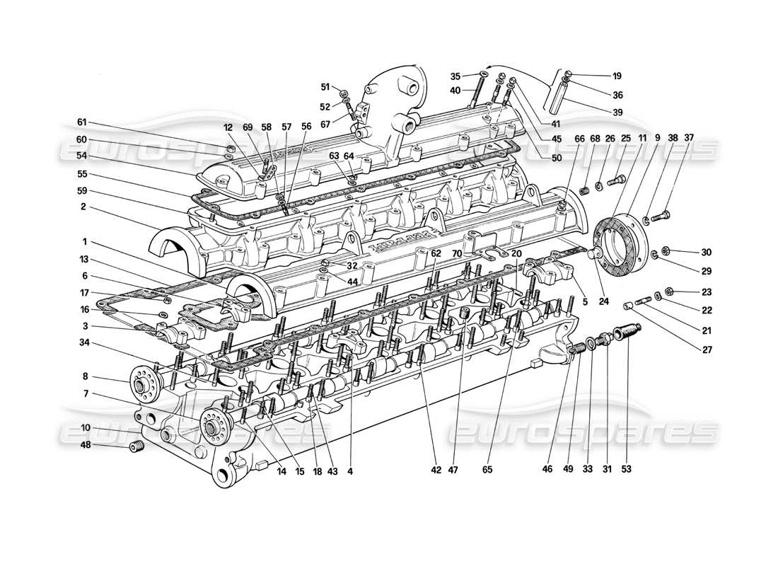 Ferrari 412 (Mechanical) Cylinder Head (Right) Part Diagram
