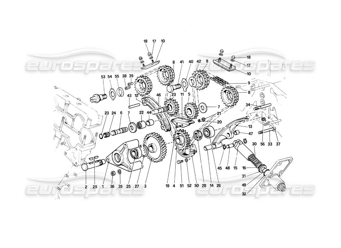 Ferrari 412 (Mechanical) timing system - controls Part Diagram