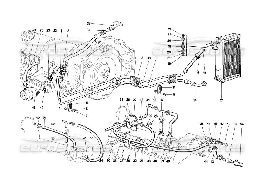 Ferrari 412 (Mechanical) Vacuum Amplifying Valve and Oil Circuit - 412 A. Part Diagram