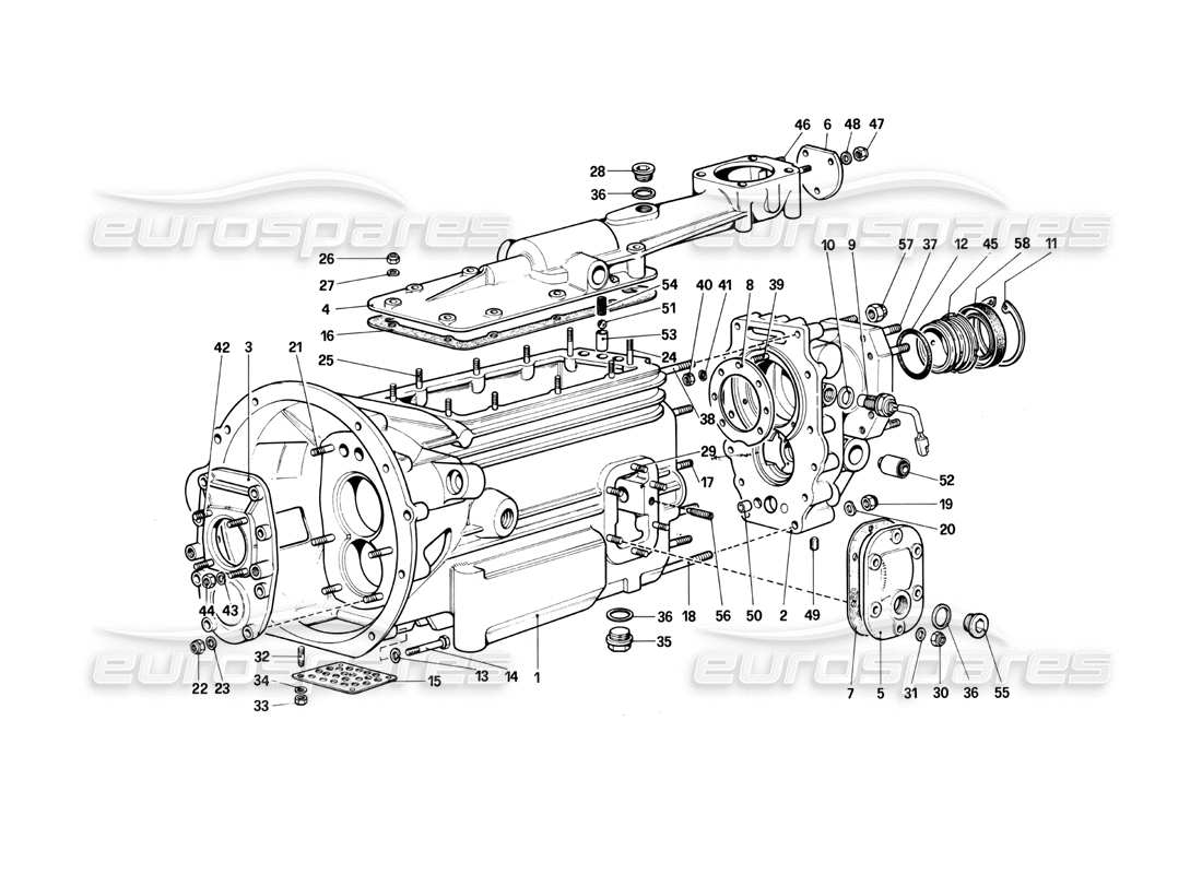 Ferrari 412 (Mechanical) Gearbox- 412 M. Parts Diagram