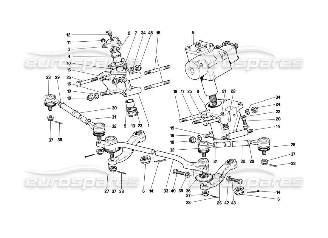 Ferrari 412 (Mechanical) Steering Linkage Parts Diagram