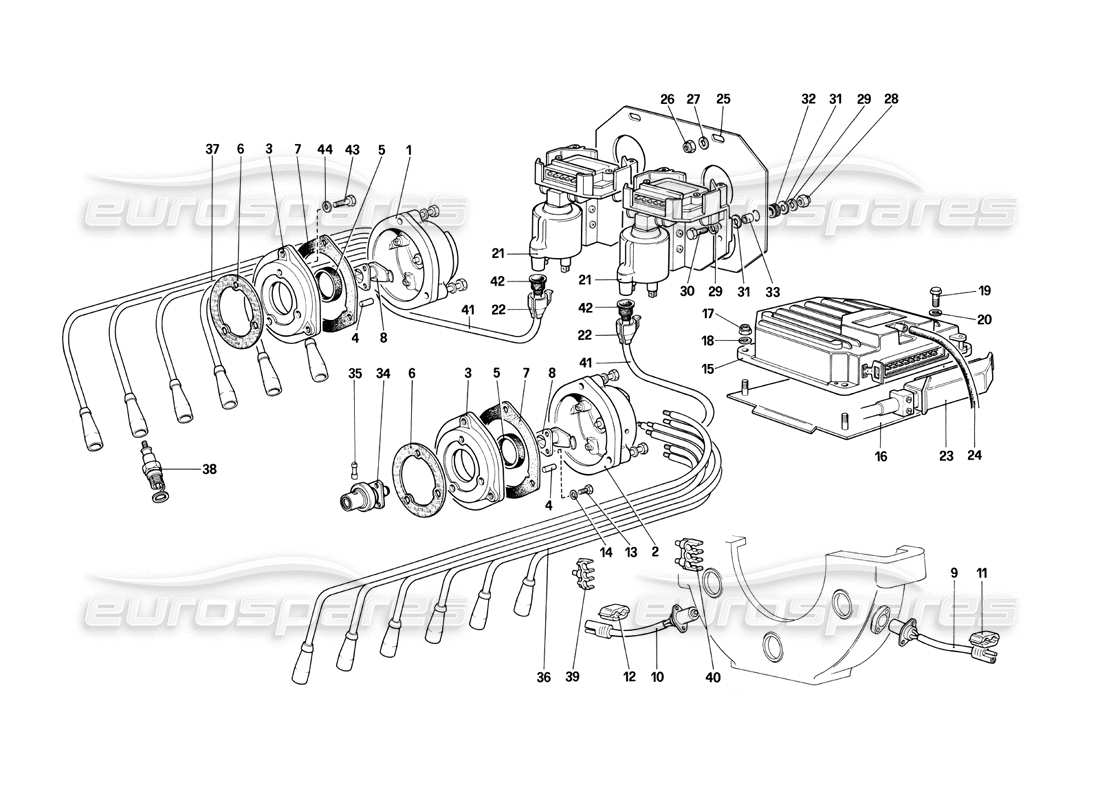 Ferrari 412 (Mechanical) engine ignition Parts Diagram