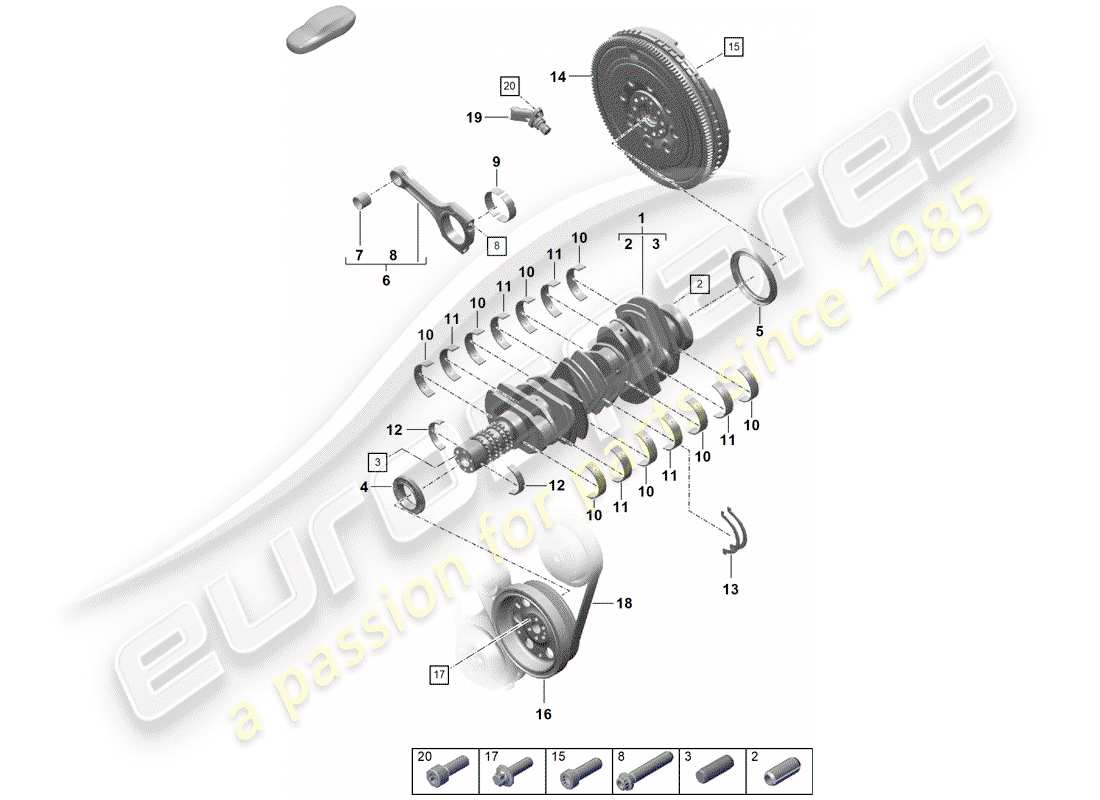 Porsche Boxster Spyder (2019) crankshaft Parts Diagram