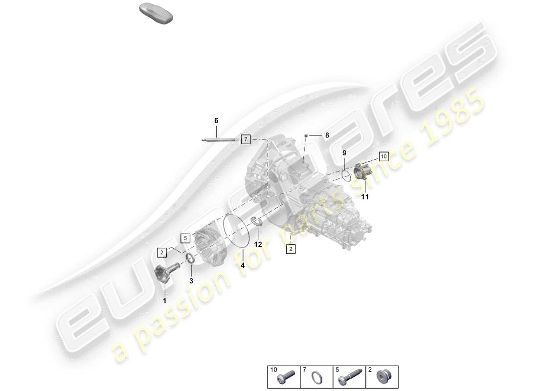 Porsche Boxster Spyder (2019) MANUAL GEARBOX Parts Diagram