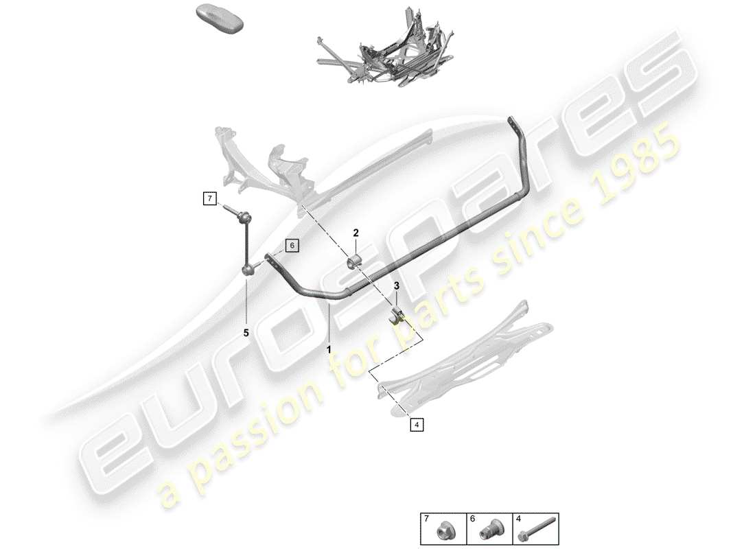 Porsche Boxster Spyder (2019) stabilizer Parts Diagram