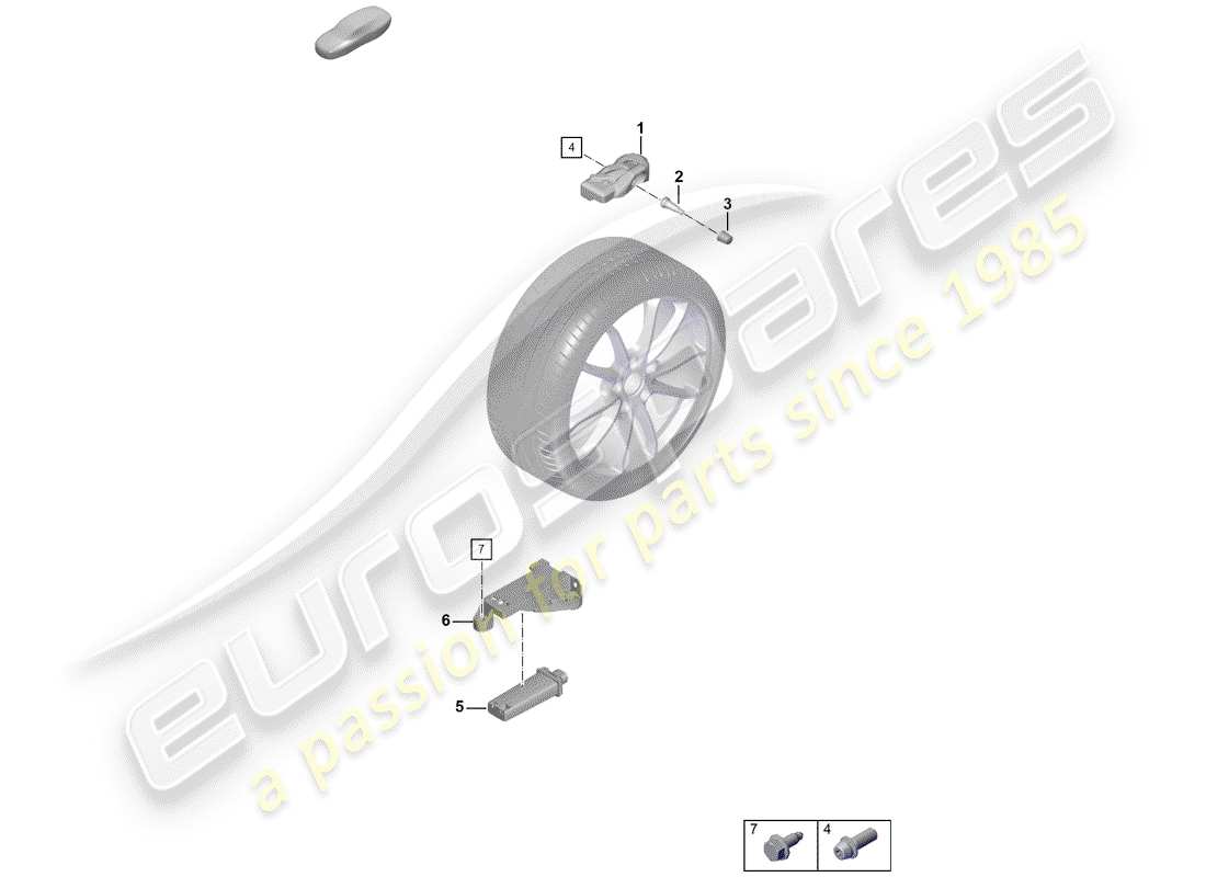 Porsche Boxster Spyder (2019) TIRE PRESSURE CONTROL SYSTEM Parts Diagram