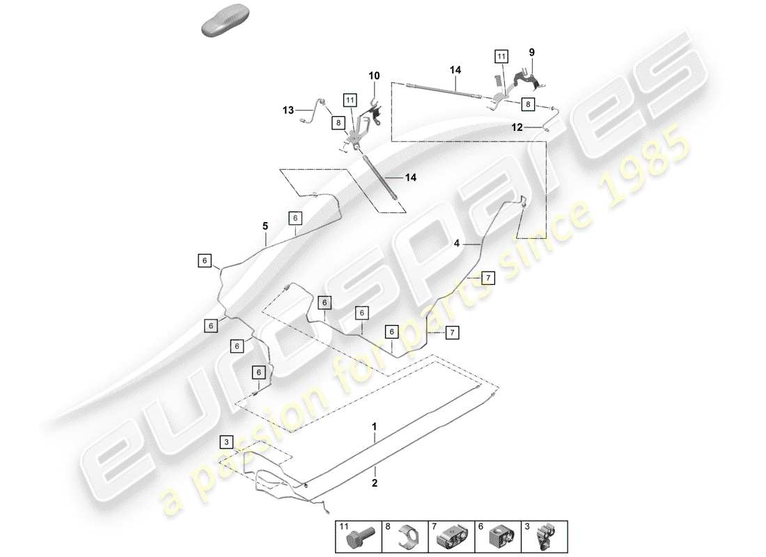 Porsche Boxster Spyder (2019) brake line Parts Diagram