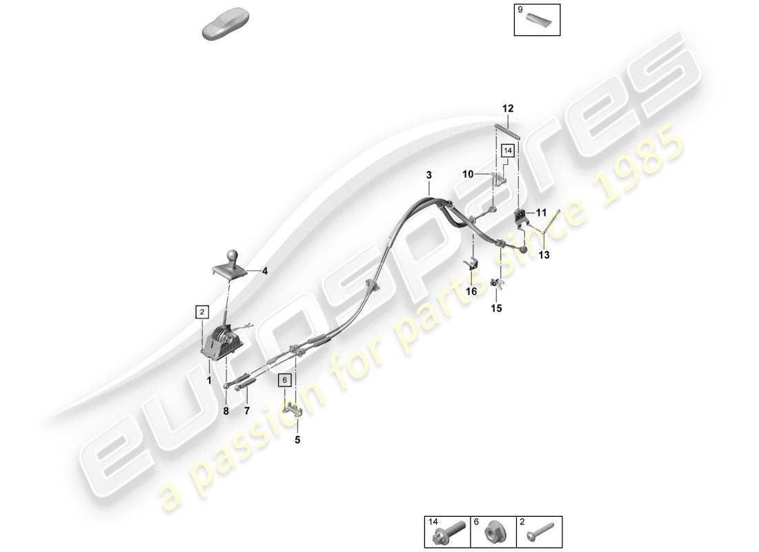 Porsche Boxster Spyder (2019) SHIFT MECHANISM Parts Diagram