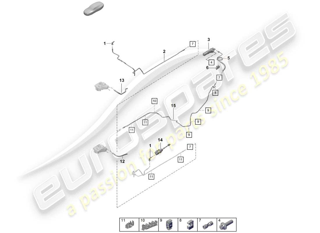 Porsche Boxster Spyder (2019) hydraulic clutch Parts Diagram