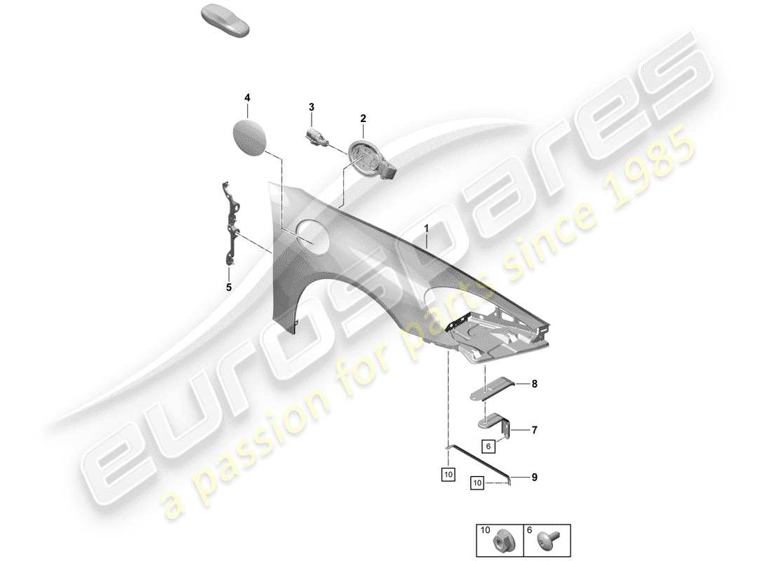 Porsche Boxster Spyder (2019) FENDER Parts Diagram