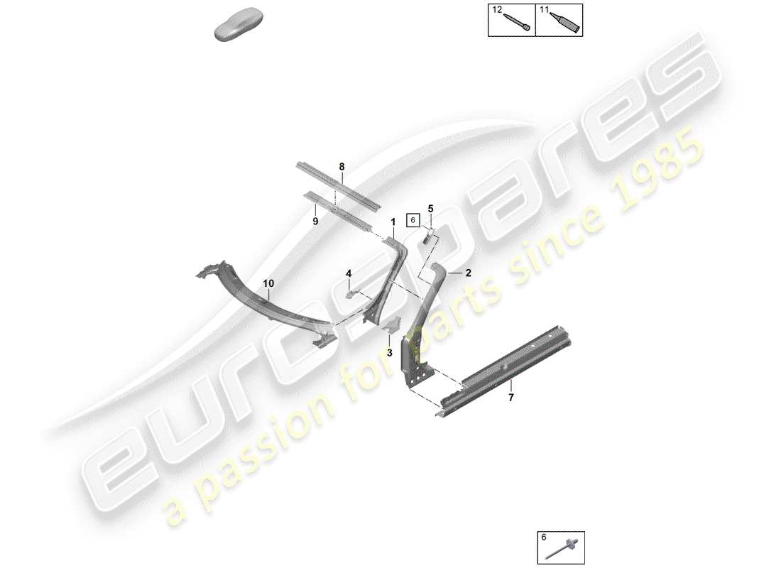 Porsche Boxster Spyder (2019) COWL Parts Diagram