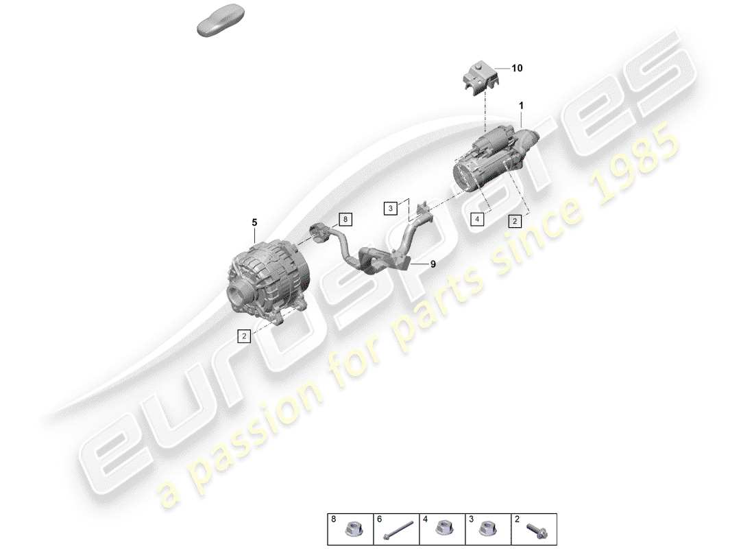 Porsche Boxster Spyder (2019) STARTER Parts Diagram