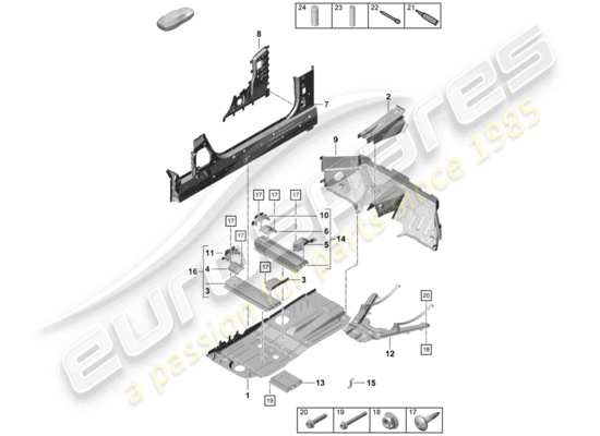 a part diagram from the Porsche Boxster Spyder parts catalogue