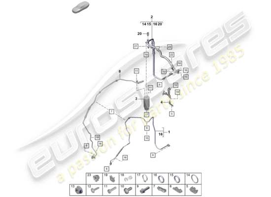 a part diagram from the Porsche Boxster Spyder parts catalogue